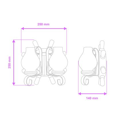 Brilagi - Wandleuchte TIMONA 2xE14/40W/230V Buche/Walnuss