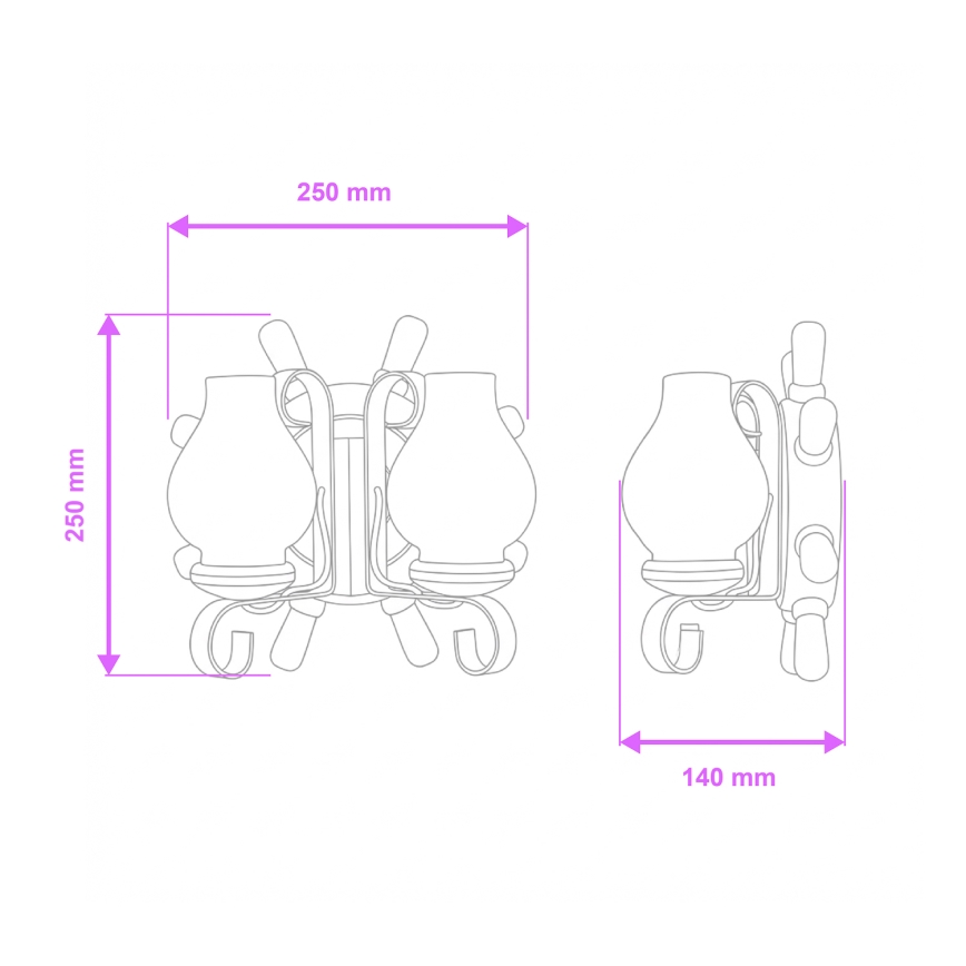 Brilagi - Wandleuchte TIMONA 2xE14/40W/230V Buche/Walnuss
