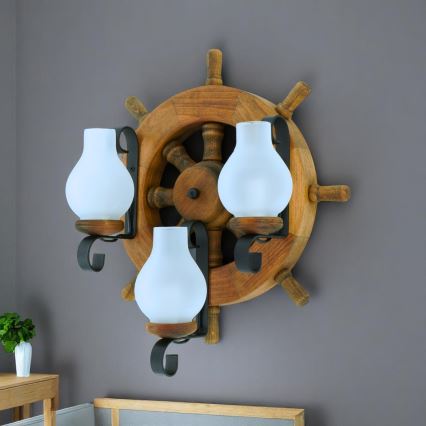 Brilagi - Wandleuchte TIMONA 3xE14/40W/230V Buche