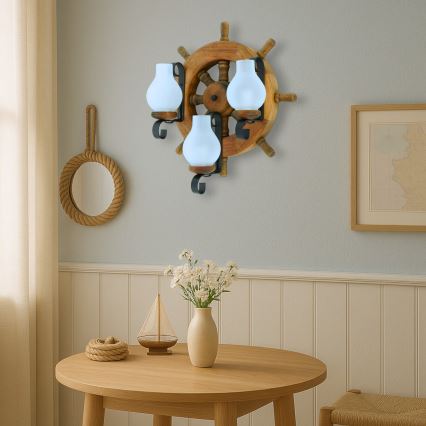 Brilagi - Wandleuchte TIMONA 3xE14/40W/230V Buche