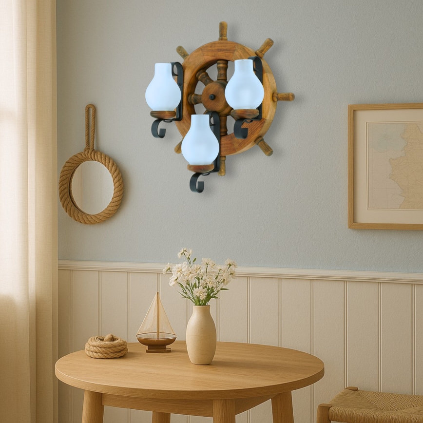 Brilagi - Wandleuchte TIMONA 3xE14/40W/230V Buche