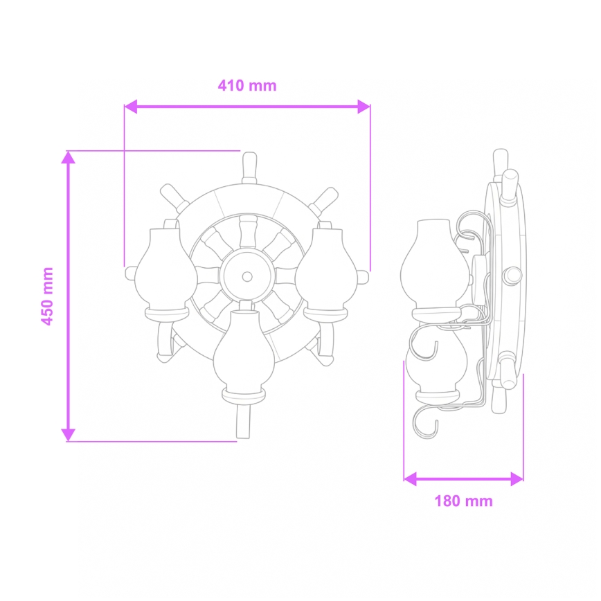 Brilagi - Wandleuchte TIMONA 3xE14/40W/230V Buche/Walnuss