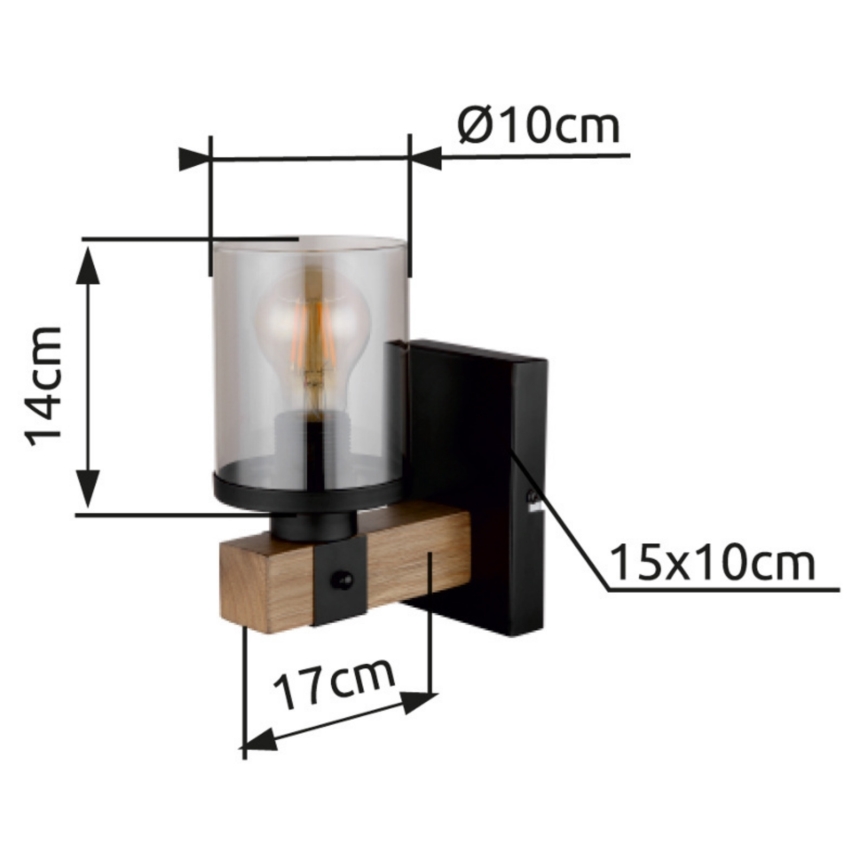 Brilagi - Wandleuchte VISTA 1xE27/60W/230V Eiche