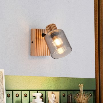 Brilagi - Wandspot HYGGE 1xE14/15W/230V Holz/rauchgrau