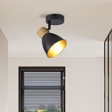 Brilagi - Wandspot ODENSE 1xE14/10W/230V Kautschukholz/Schwarz