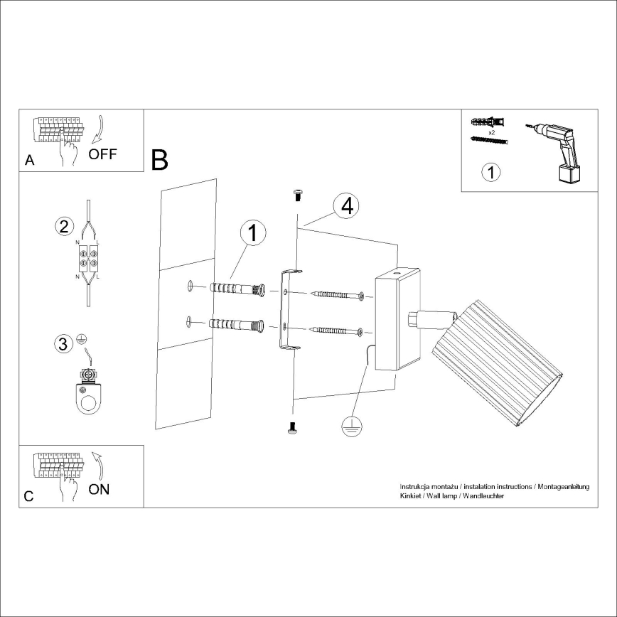 Brilagi - Wandstrahler CRESTO 1xGU10/10W/230V weiß