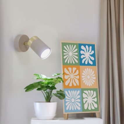 Brilagi - Wandstrahler POKER 1xGU10/25W/230V beige/golden