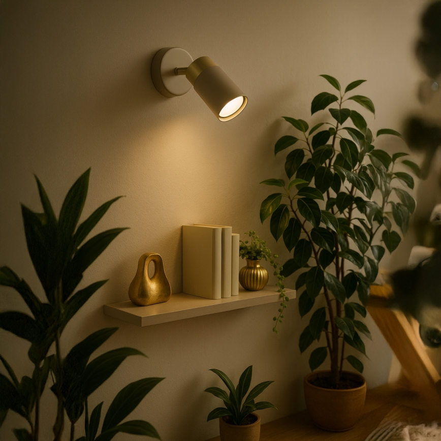 Brilagi - Wandstrahler POKER 1xGU10/25W/230V beige/golden