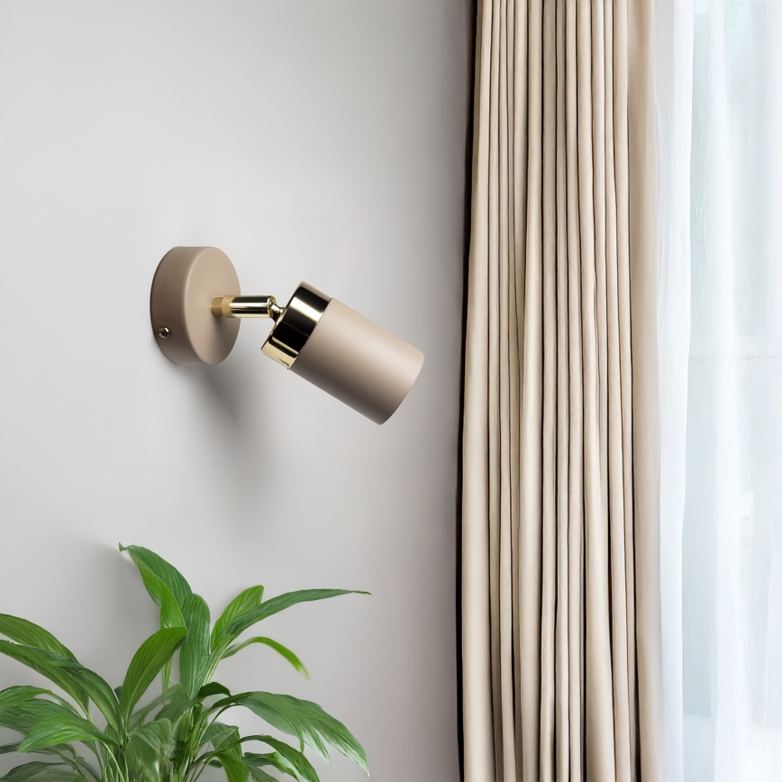 Brilagi - Wandstrahler POKER 1xGU10/25W/230V beige/golden