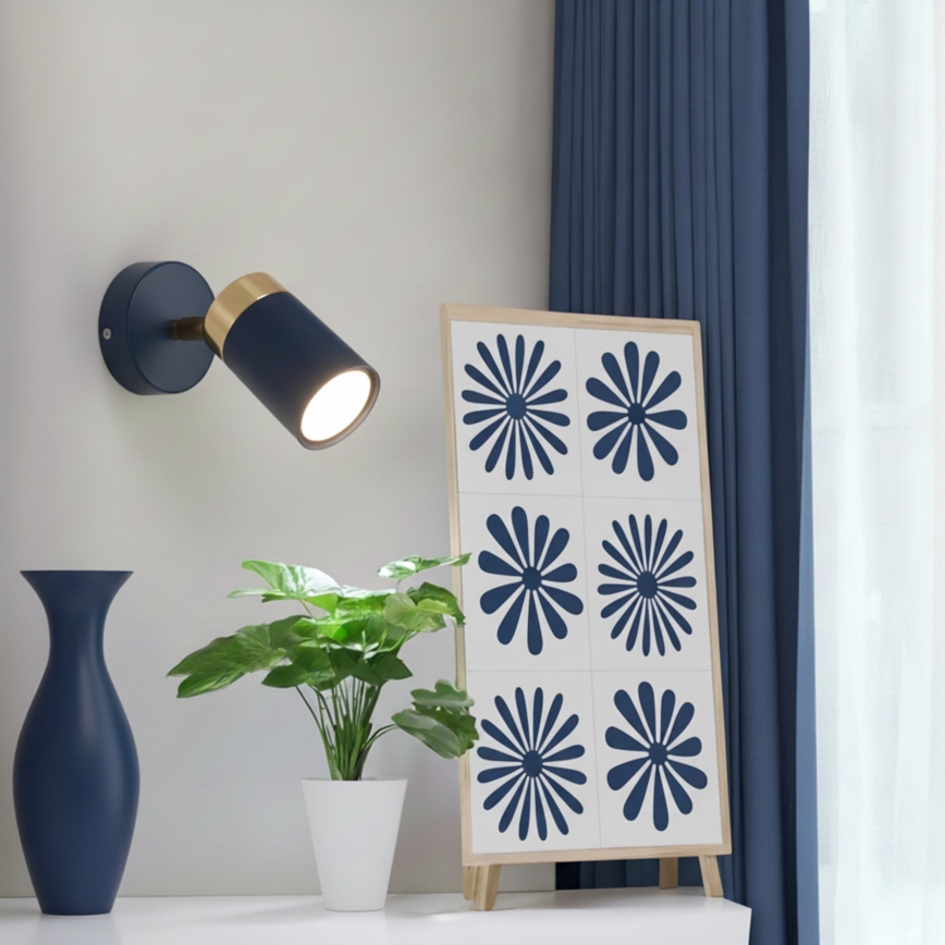 Brilagi - Wandstrahler POKER 1xGU10/25W/230V blau/golden