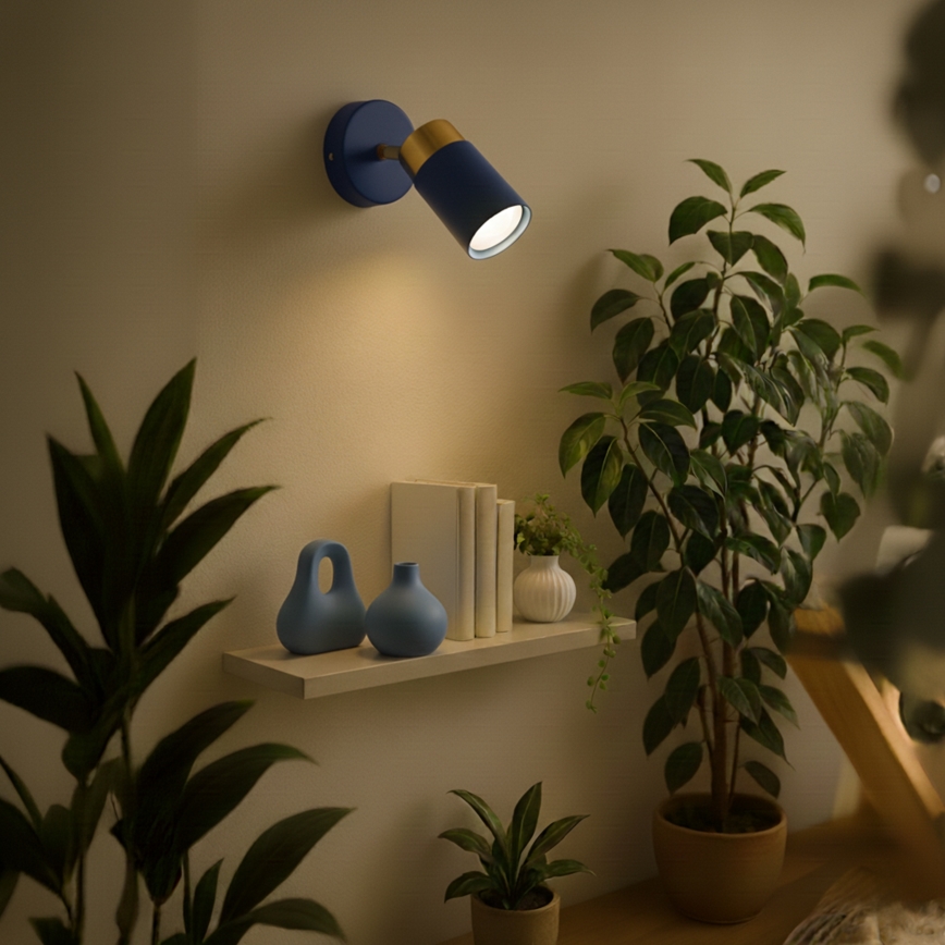 Brilagi - Wandstrahler POKER 1xGU10/25W/230V blau/golden