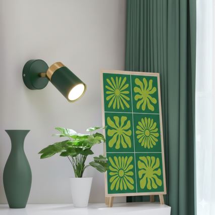 Brilagi - Wandstrahler POKER 1xGU10/25W/230V grün/golden