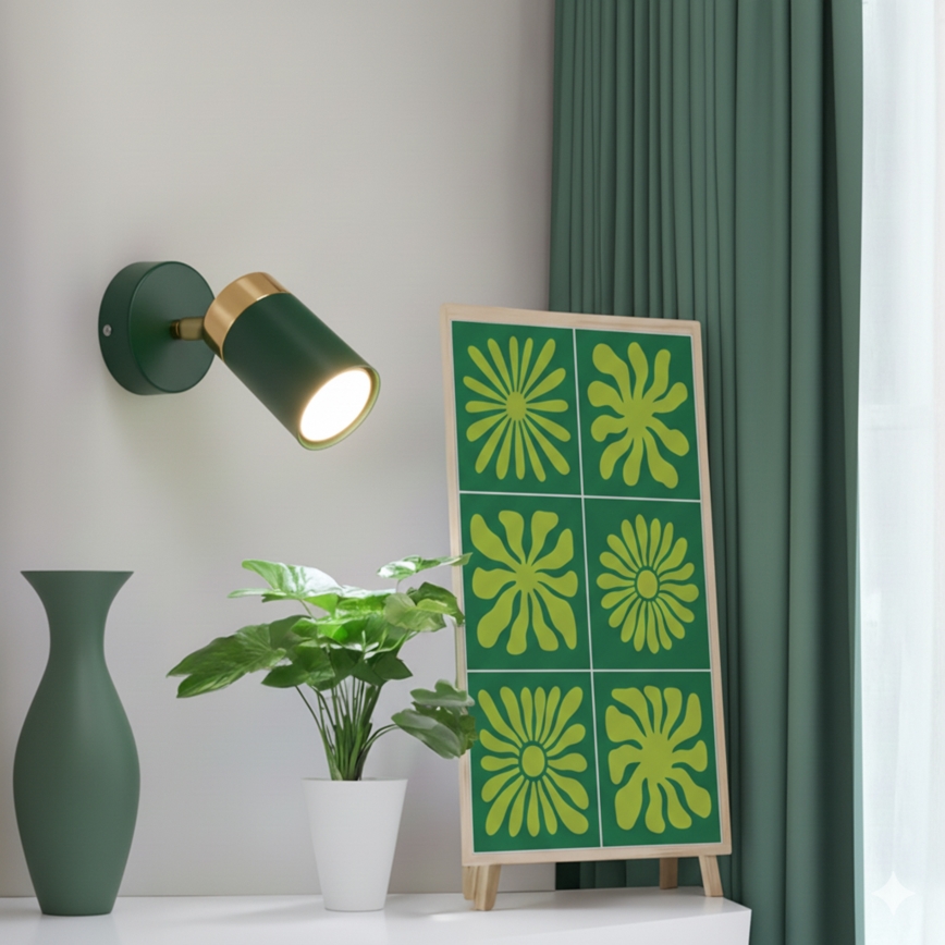 Brilagi - Wandstrahler POKER 1xGU10/25W/230V grün/golden