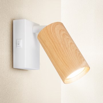 Brilagi - Wandstrahler SELE 1xGU10/30W/230V weiß/Eichendekor