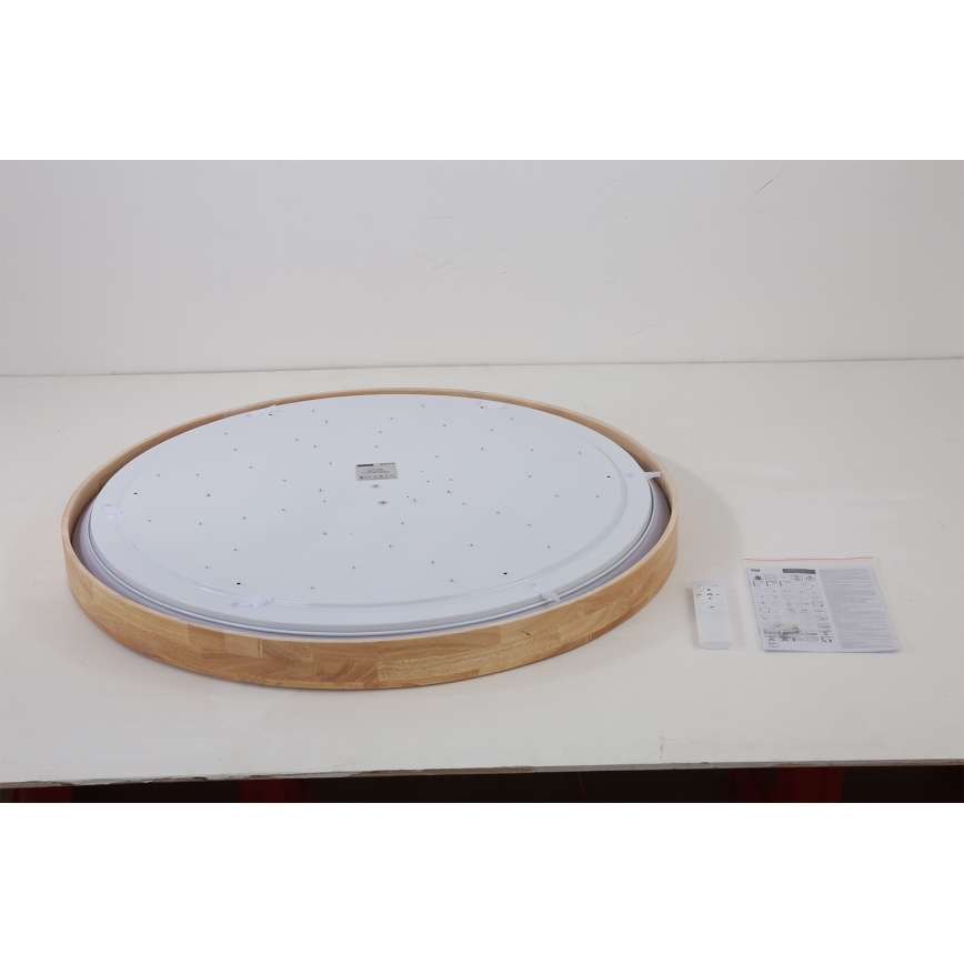 Brilagi - WOODROUND LED/70W/230V 3000–6000K Ø 80 cm Holz-Deckenleuchte, dimmbar, CRI 90 + Fernbedienung