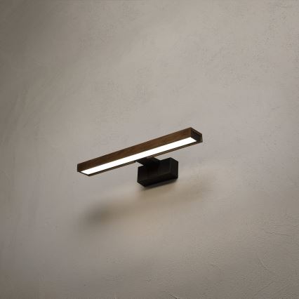 Brilagi - LED-Badspiegelbeleuchtung 3-in-1 WOODY MIRROR LED/8W/230V 40 cm IP44 schwarz/Eiche-Nussbaum