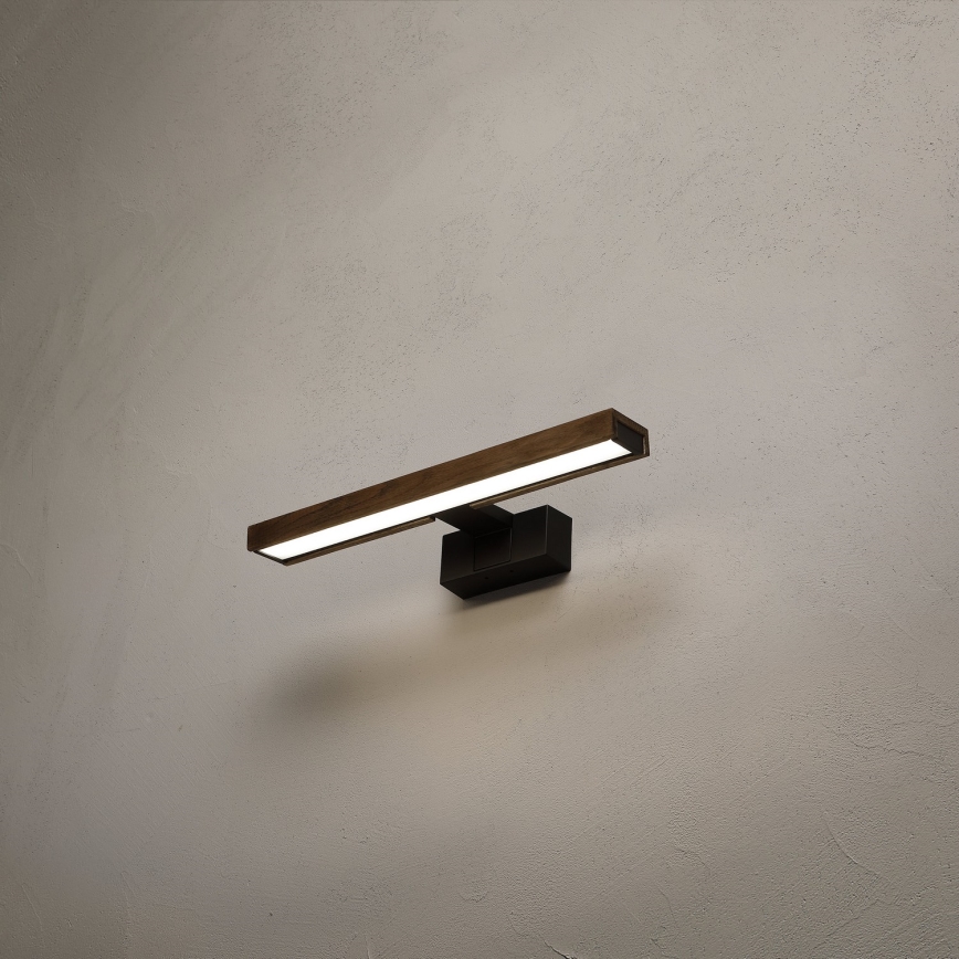 Brilagi - LED-Badspiegelbeleuchtung 3-in-1 WOODY MIRROR LED/8W/230V 40 cm IP44 schwarz/Eiche-Nussbaum