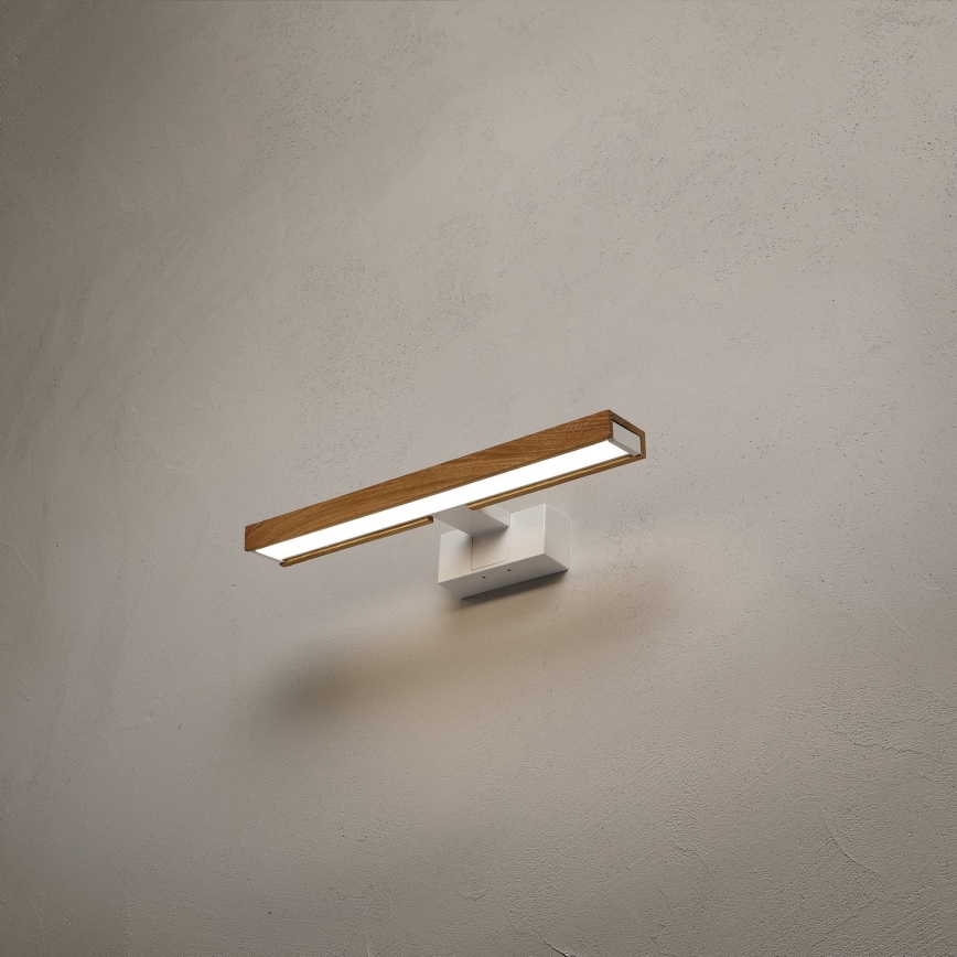 Brilagi - 3-in-1 LED-Badspiegelleuchte WOODY MIRROR LED/8W/230V 40 cm IP44 weiß/Eiche