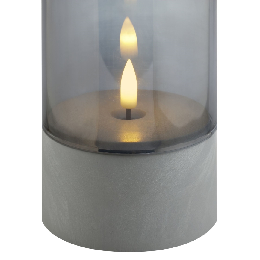 Brilliant - 2er-Set LED-Kerzen ILLUSION LED/2xAA IP44 grau/rauchschwarz
