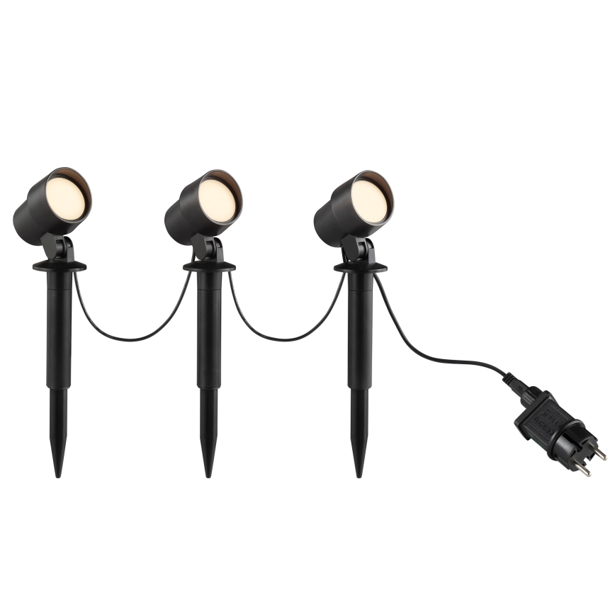 Brilliant - 3er-Set LED-Außenleuchte KAMARA LED/8,5W/230V IP44 schwarz