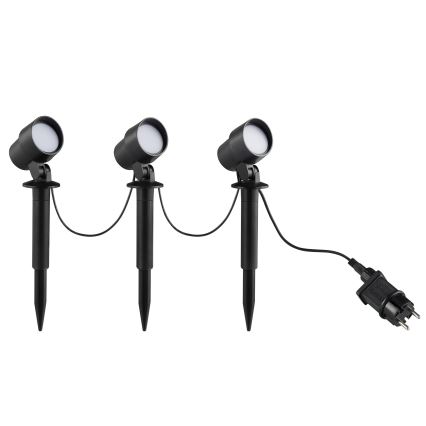 Brilliant - 3er-Set LED-Außenleuchte KAMARA LED/8,5W/230V IP44 schwarz