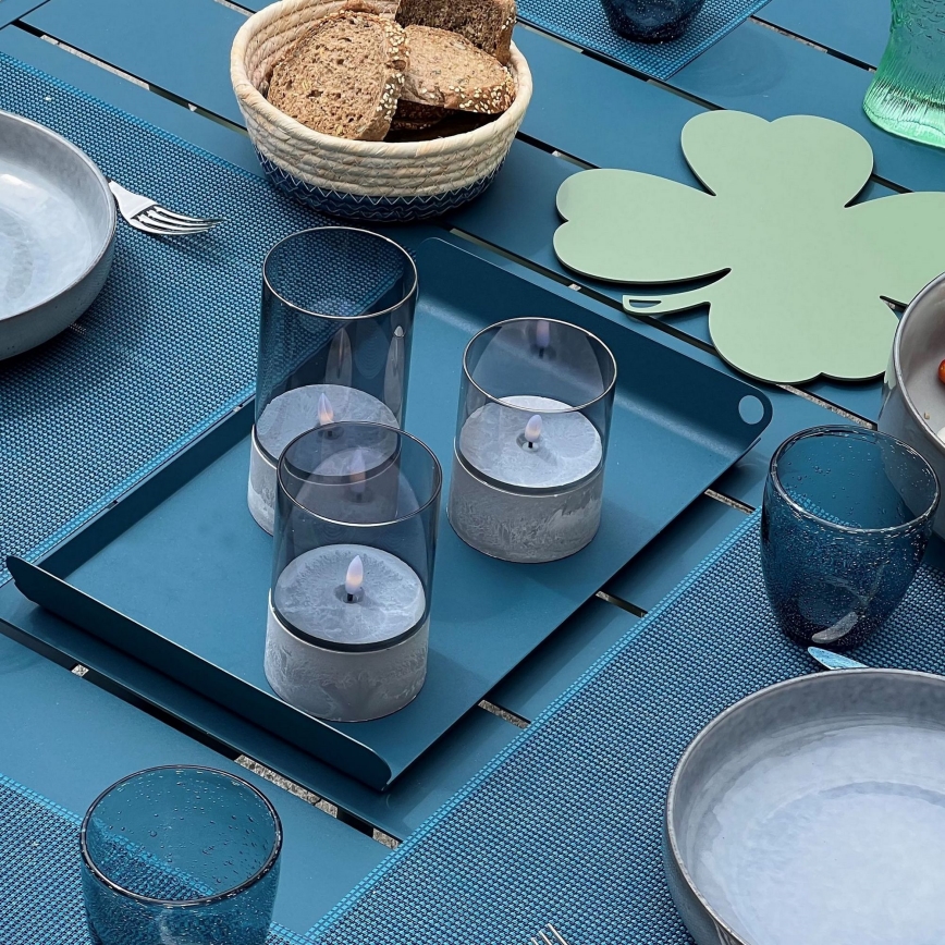 Brilliant - 3er Set LED-Kerze BOUGIE LED/2xAA IP44 grau/rauchfarben