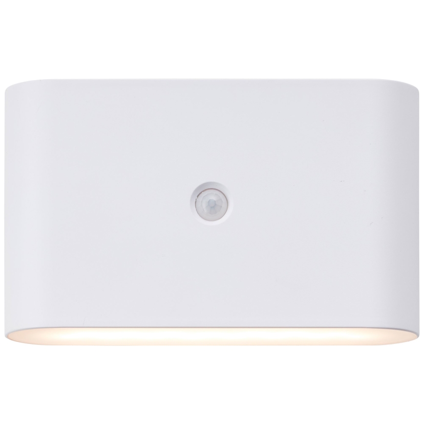Brilliant - Aufladbare LED-Outdoor-Wandleuchte mit Sensor XINO LED/3W/5V IP44 weiß