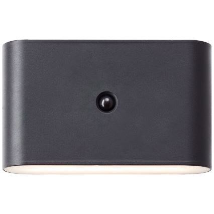 Brilliant - Aufladbare LED-Outdoor-Wandleuchte mit Sensor XINO LED/3W/5V IP44 schwarz