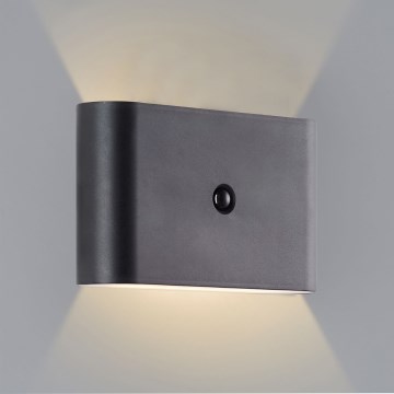 Brilliant - Aufladbare LED-Outdoor-Wandleuchte mit Sensor XINO LED/3W/5V IP44 schwarz