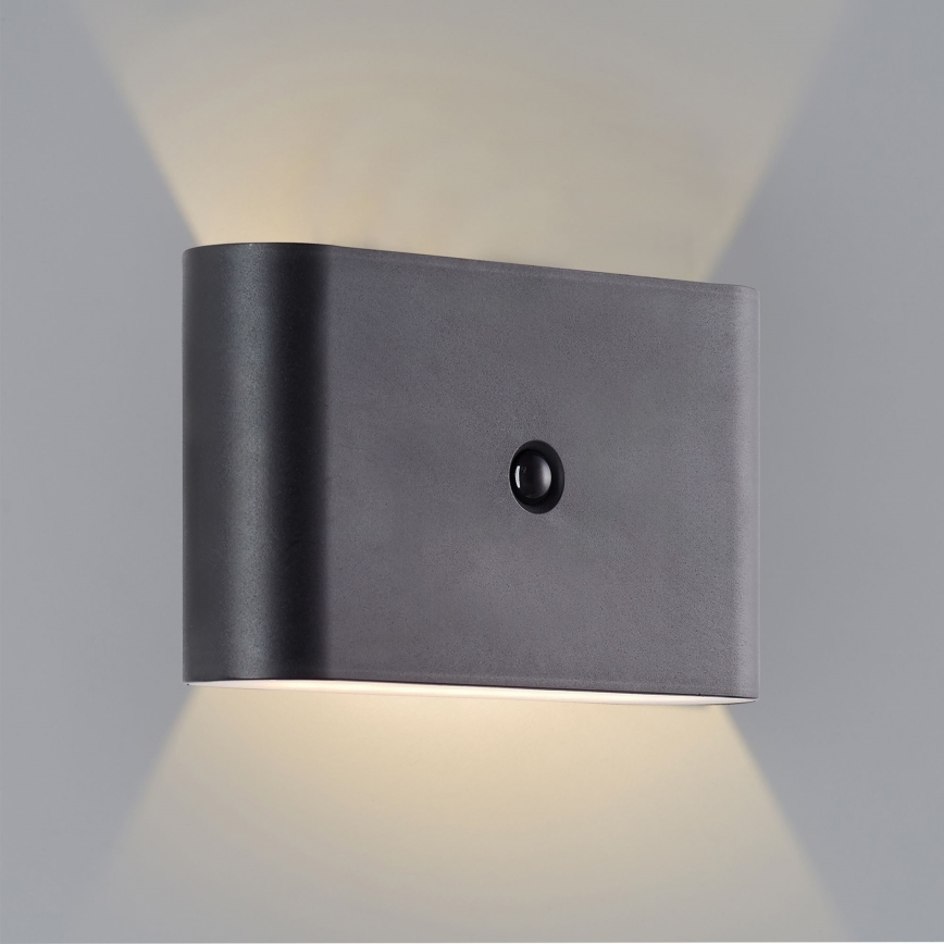 Brilliant - Aufladbare LED-Outdoor-Wandleuchte mit Sensor XINO LED/3W/5V IP44 schwarz