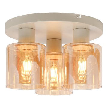 Brilliant - Aufputz-Deckenleuchte LYSKA 3×E27/20W/230V Ø 31 cm creme/rauchbeige