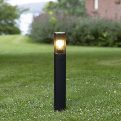 Brilliant - Außenleuchte MINOU 1xE27/10W/230V 60 cm IP44 schwarz/rauchig
