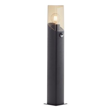 Brilliant - Auβenleuchte mit Sensor MINOU 1xE27/10W/230V IP44 schwarz/rauchig