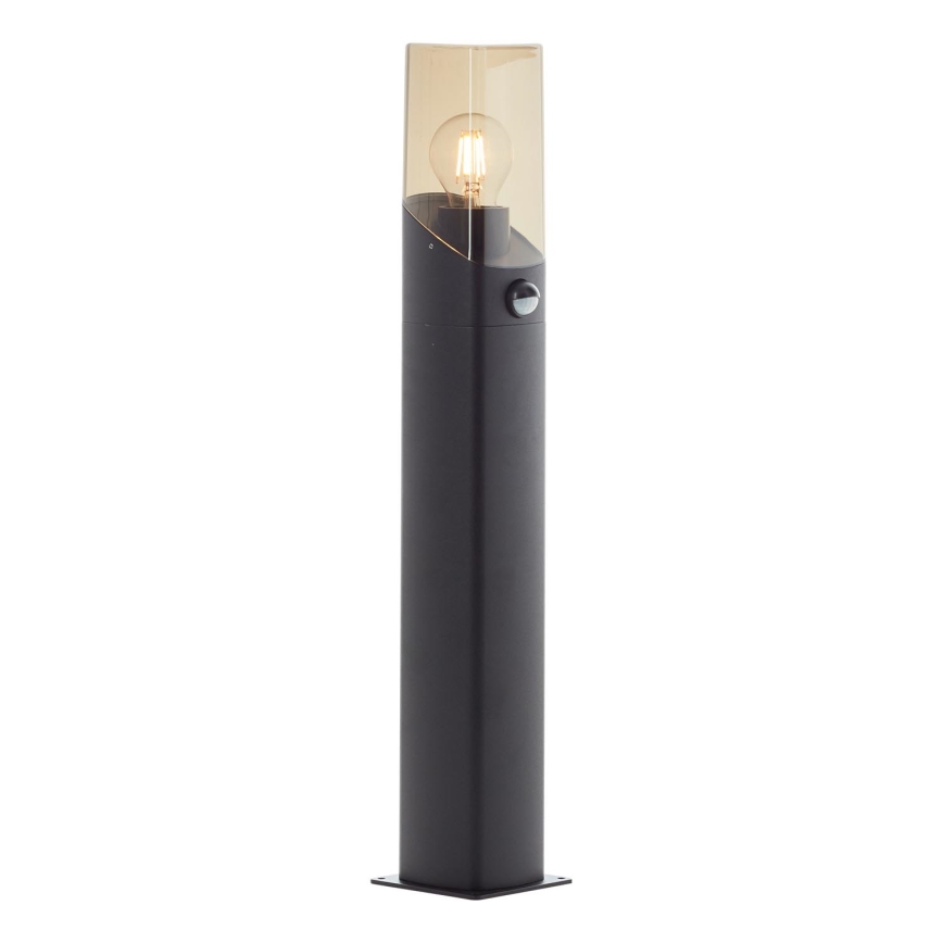 Brilliant - Auβenleuchte mit Sensor MINOU 1xE27/10W/230V IP44 schwarz/rauchig