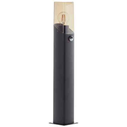 Brilliant - Auβenleuchte mit Sensor MINOU 1xE27/10W/230V IP44 schwarz/rauchig