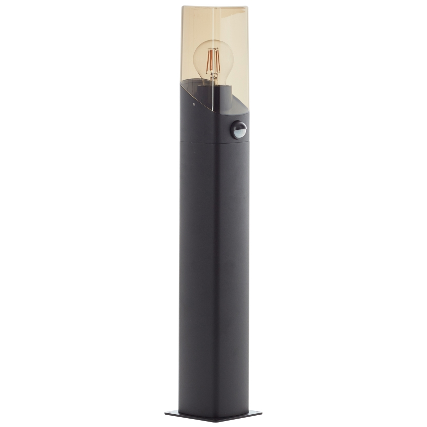 Brilliant - Auβenleuchte mit Sensor MINOU 1xE27/10W/230V IP44 schwarz/rauchig