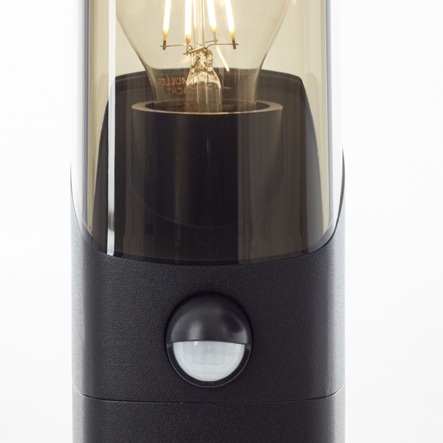 Brilliant - Auβenleuchte mit Sensor MINOU 1xE27/10W/230V IP44 schwarz/rauchig