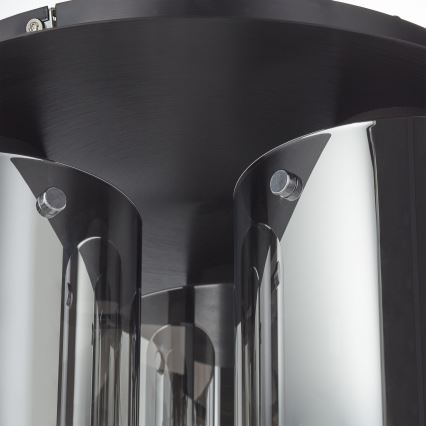 Brilliant - Deckenleuchte BETH 3xE27/60W/230V Ø 37 cm schwarz/rauchfarben