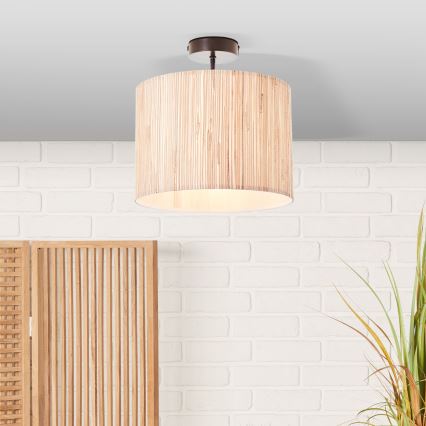 Brilliant - Deckenleuchte WIMEA 1xE27/52W/230V Ø 30 cm schwarz/beige