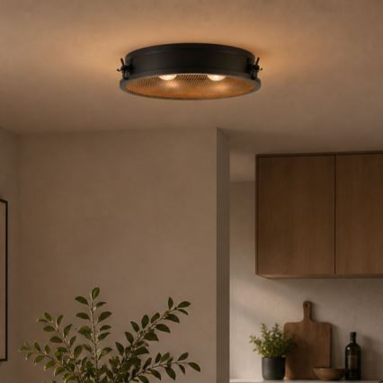 Brilliant - Deckenleuchte ZOIS 2xE27/28W/230V Ø 42 cm schwarz