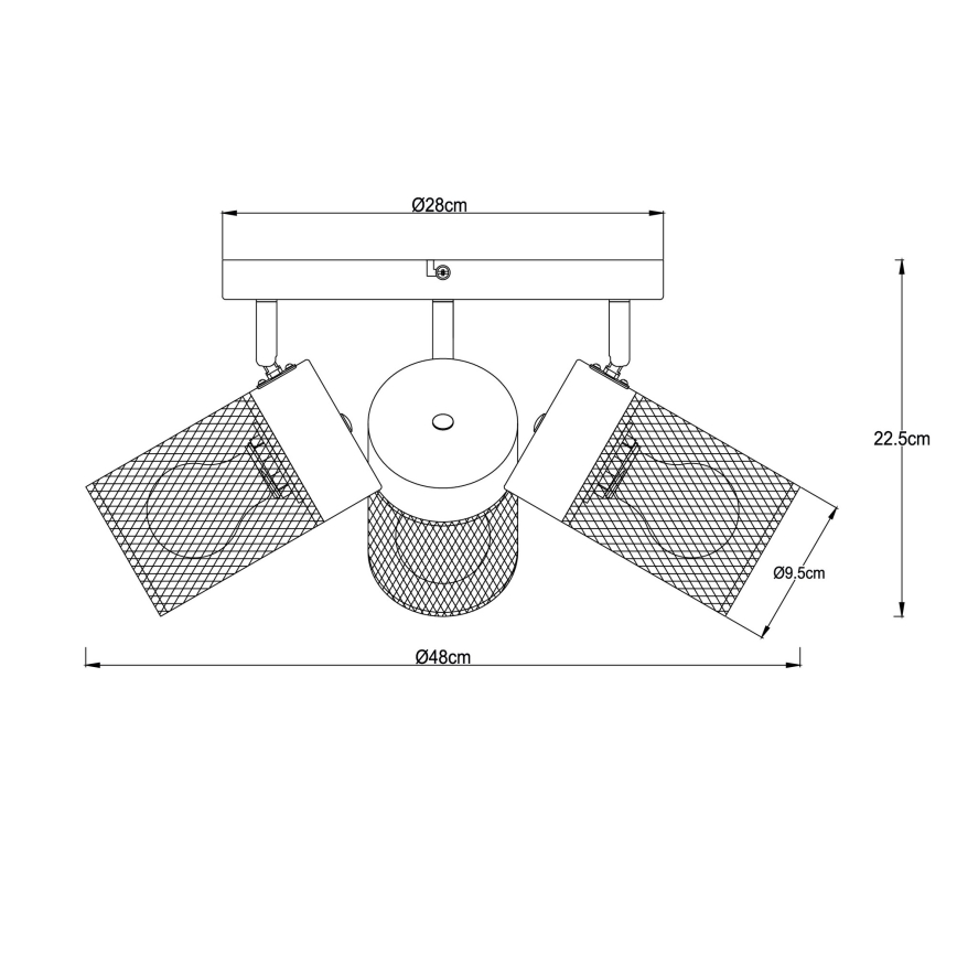 Brilliant - Deckenstrahler KAMOLO 3xE27/40W/230V schwarz