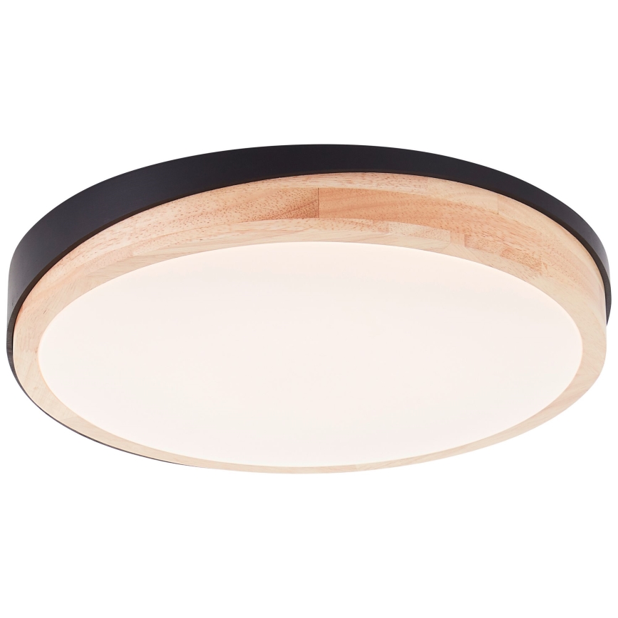 Brilliant - Dimmbare LED-Deckenleuchte BAARLO LED/24W/230V d 35 cm schwarz/Gummibaum - FSC-zertifiziert