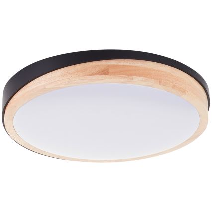 Brilliant - Dimmbare LED-Deckenleuchte BAARLO LED/24W/230V d 35 cm schwarz/Gummibaum - FSC-zertifiziert