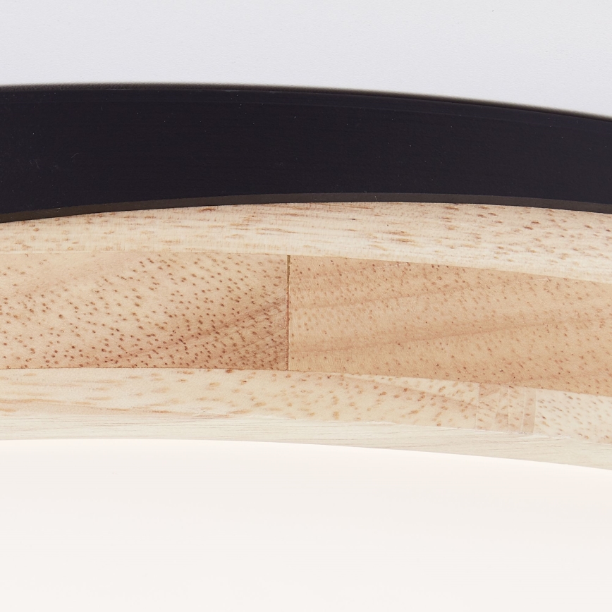 Brilliant - Dimmbare LED-Deckenleuchte BAARLO LED/24W/230V d 35 cm schwarz/Gummibaum - FSC-zertifiziert