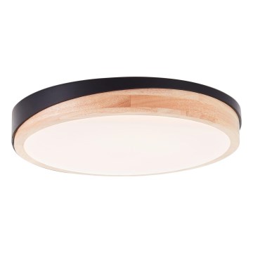 Brilliant - Dimmbare LED-Deckenleuchte BAARLO LED/24W/230V d 35 cm schwarz/Gummibaum - FSC-zertifiziert