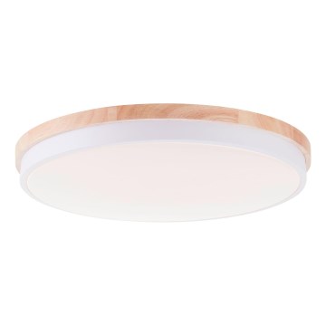 Brilliant - Dimmbare LED-Deckenleuchte BAARLO LED/36W/230V 3000-6500K d 50 cm weiß/Gummibaum + Fernbedienung - FSC-zertifiziert