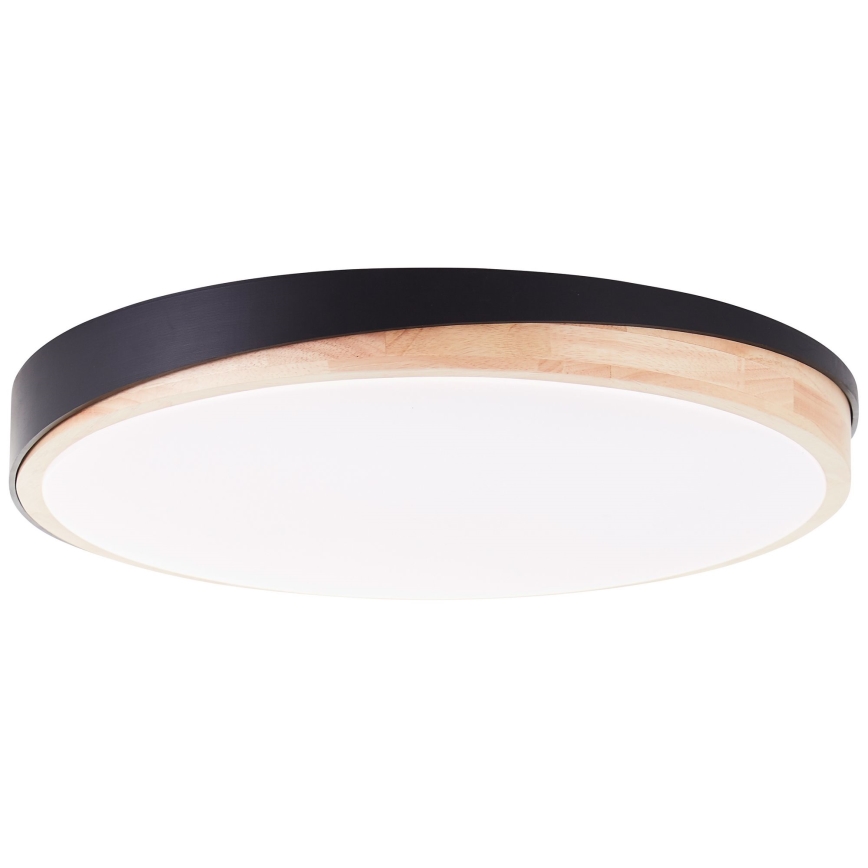 Brilliant - Dimmbare LED-Deckenleuchte BAARLO LED/36W/230V 3000-6500K d 50 cm schwarz/Gummibaum + Fernbedienung - FSC-zertifiziert