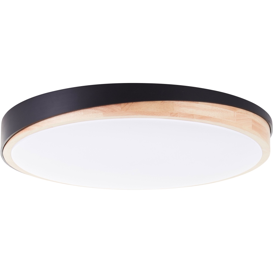 Brilliant - Dimmbare LED-Deckenleuchte BAARLO LED/36W/230V 3000-6500K d 50 cm schwarz/Gummibaum + Fernbedienung - FSC-zertifiziert