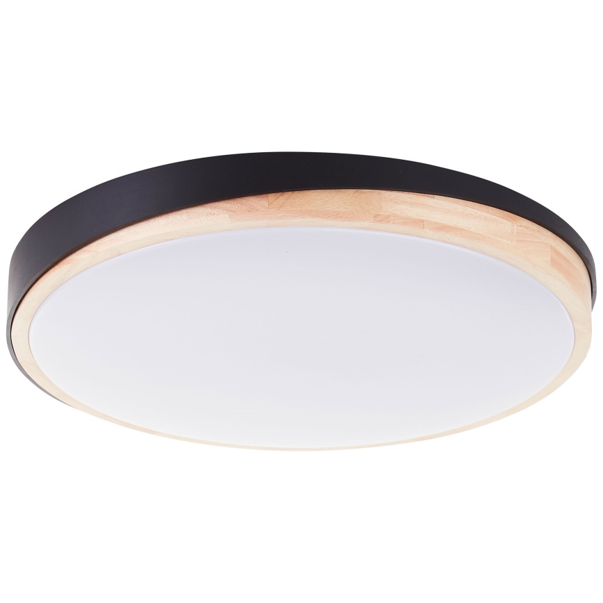 Brilliant - Dimmbare LED-Deckenleuchte BAARLO LED/36W/230V 3000-6500K d 50 cm schwarz/Gummibaum + Fernbedienung - FSC-zertifiziert