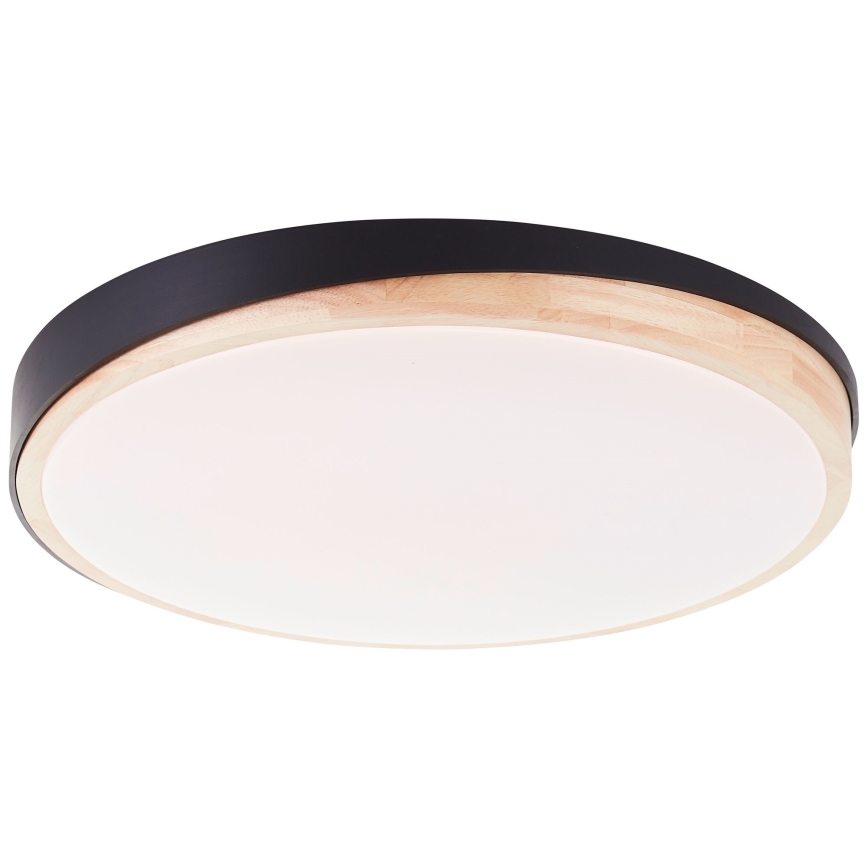 Brilliant - Dimmbare LED-Deckenleuchte BAARLO LED/36W/230V 3000-6500K d 50 cm schwarz/Gummibaum + Fernbedienung - FSC-zertifiziert